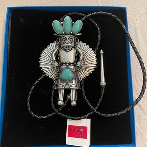 Rara Avis by Iris Apfel Kachina Eagle Dancer Bolo Tie  Necklace Unisex